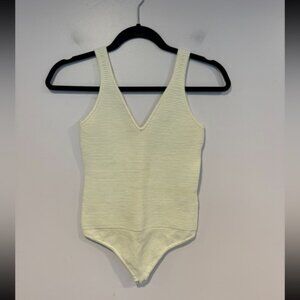 Abercrombie and Fitch white ribbed knit bodysuit